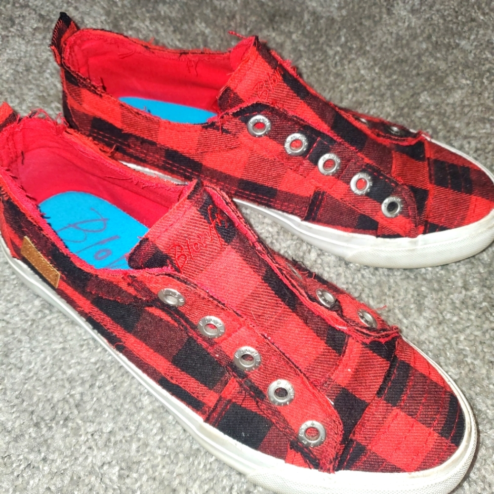 Blowfish Buffalo plaid slip on shoes